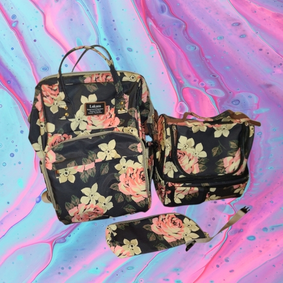lokass Handbags - Lokass set of diaper bag backpack, mini bag, and lunch bag